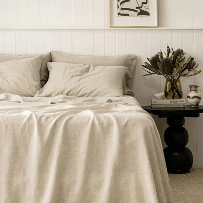 Completo letto in lino naturale al 100% Oeko-Tex®